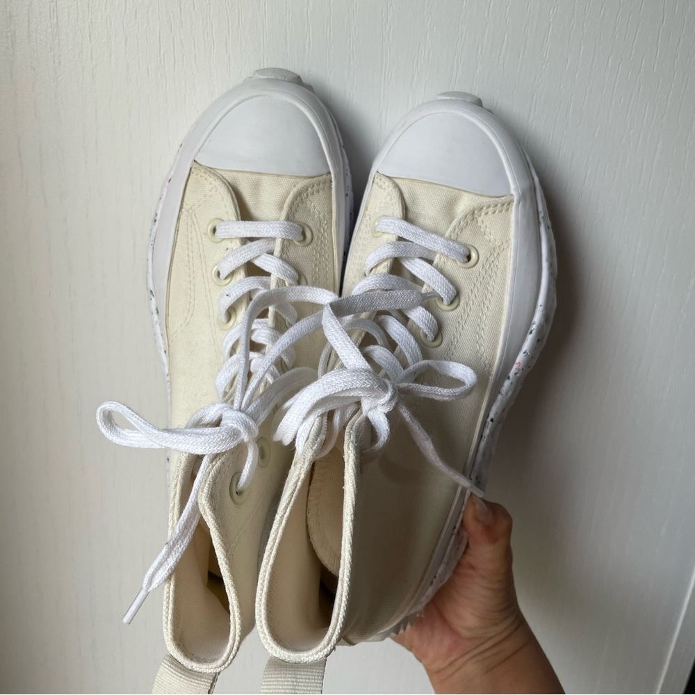 Converse Run Star Hike Crater Hi White and Cream Sneakers Size 5.5 - Picture 10 of 14